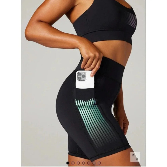 SAVAGE X FENTY Band-It High-Waist Bike Short Black Caviar/Oil Slick SZ L New - Picture 3 of 16